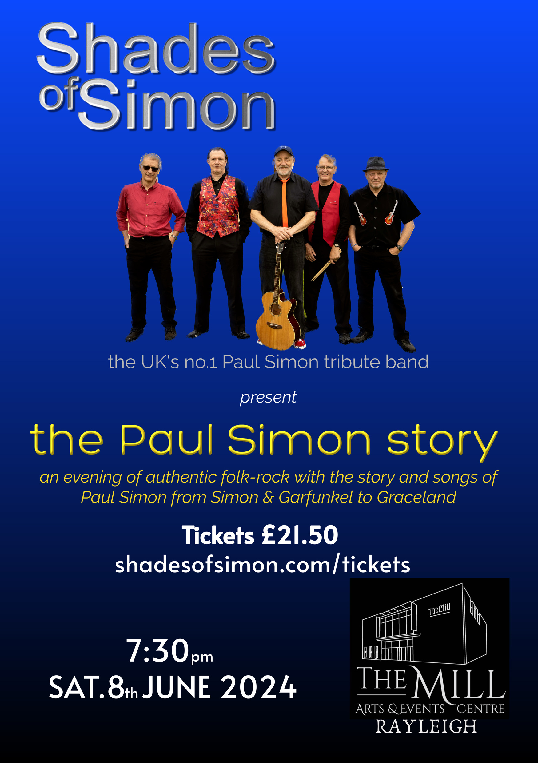 Poster for Shades of Simon at the Mill