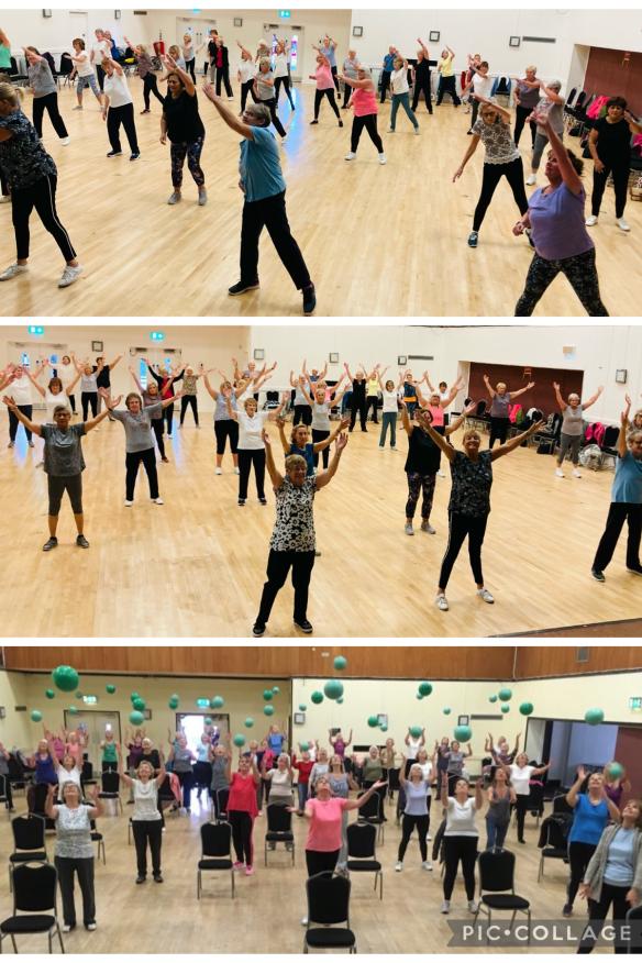 People taking part in the fitness class