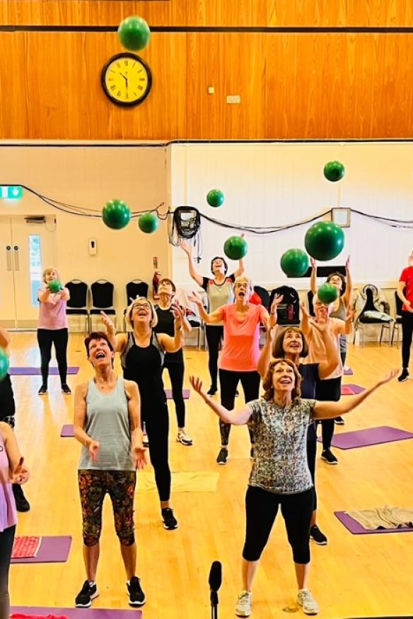 People taking part in Old School Aerobics and Toning 