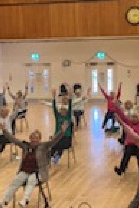 People taking part in Chair Yoga