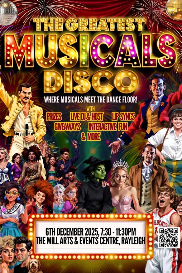 Poster for the Greatest Musical Disco. All information on poster available on webpage. 
