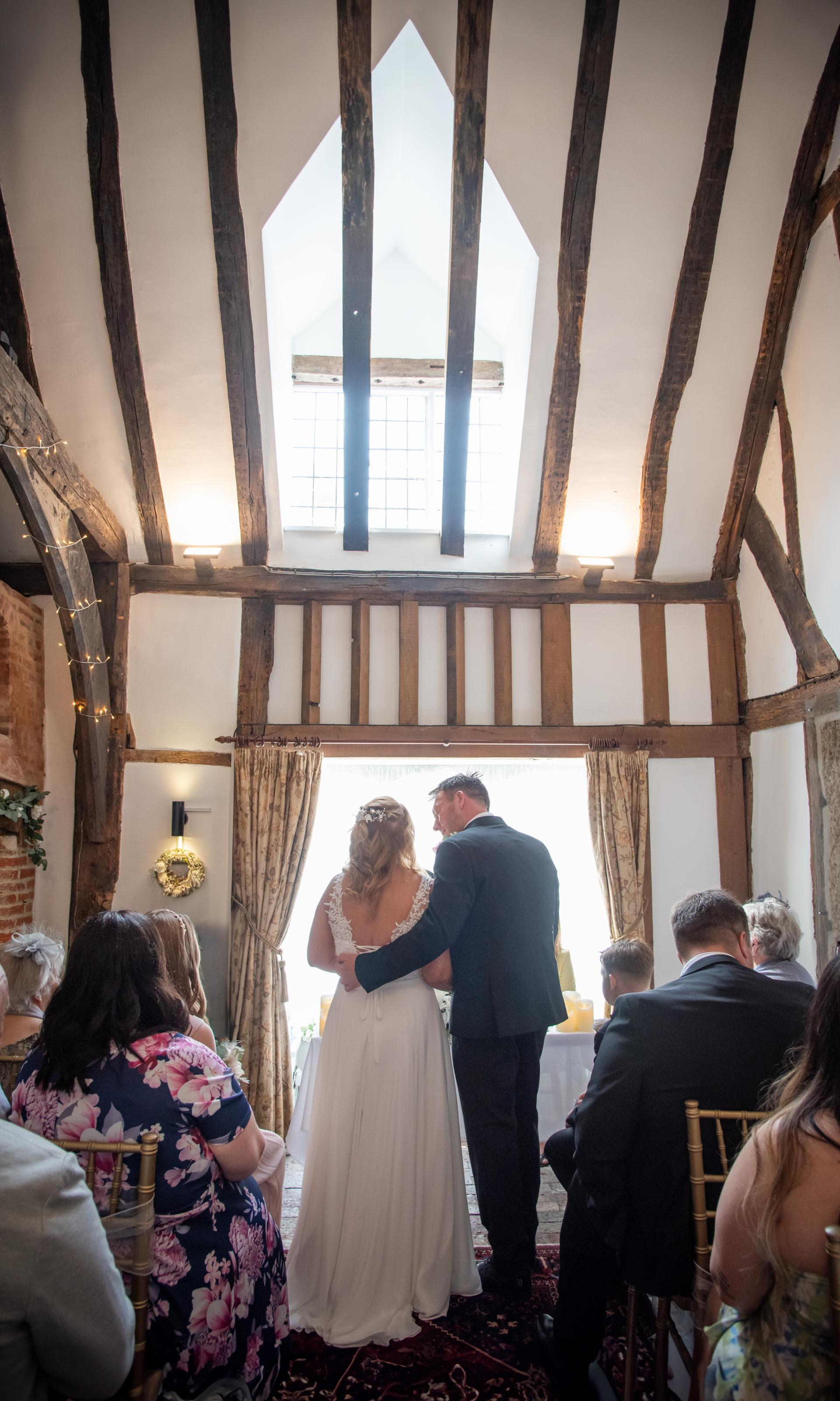 Couple in ceremony room